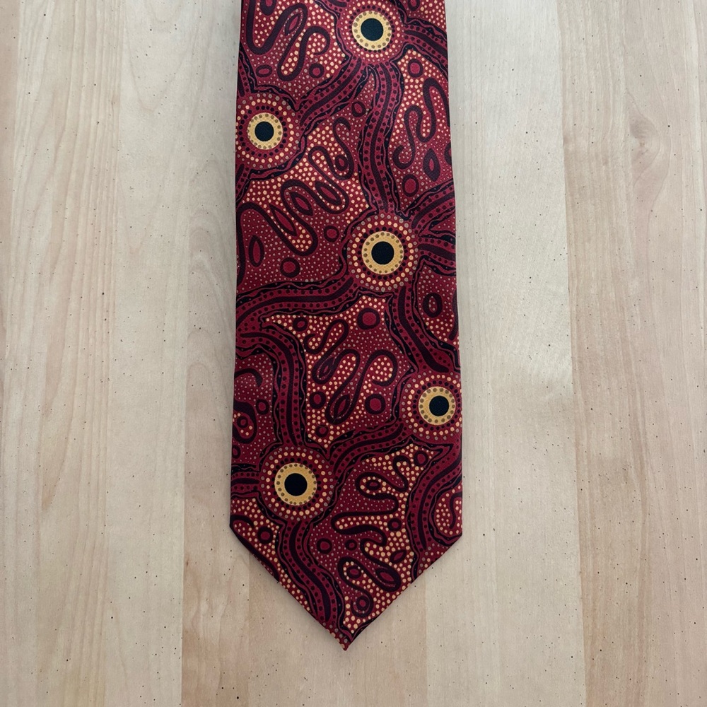 Scorched Earth Australian Designed Necktie.  Unique/Original By Artist Pam Hall